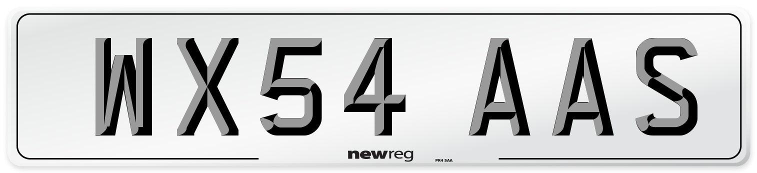 WX54 AAS Number Plate from New Reg